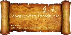 Georgijevits Atanázia névjegykártya